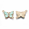 Eco-Friendly Alloy Micro Pave Clear Cubic Zirconia Links Connectors ENAM-Q437-058B-NR-2