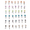 7Pcs 7 Styles Dyed Synthetic Turquoise Starfish & Alloy Sea Animals Pendants PALLOY-JF03754-1