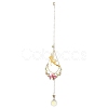 Brass Elf Moon Pendant Decoration HJEW-TA00226-1