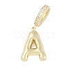 Brass Micro Pave Clear Cubic Zirconia Pendants KK-M289-01A-G-1