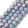 Electroplated Natural Lava Rock Beads Strands G-S352-30C-03-1