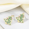 Christmas Rack Plating Brass Cubic Zirconia Stud Earrings EJEW-K245-55D-G-2
