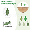 500Pcs 5 Colors Transparent Acrylic Charms TACR-SP0001-35-2