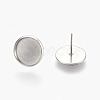Tarnish Resistant Eco-Friendly 316 Surgical Stainless Steel Stud Earring Settings STAS-F181-01P-12mm-2