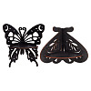 2Pcs 2 Styles Butterfly Shape Wood Candle Holder DJEW-DR0001-03-1