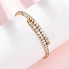 304 Stainless Steel Micro Pave Cubic Zirconia Open Cuff Bangles for Women BJEW-K293-04B-G-1