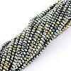 Electroplate Glass Beads Strands X-EGLA-F149-FP-09-2