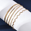 5Pcs 304 Stainless Steel Bangle Set for Women BJEW-S162-01C-G-3