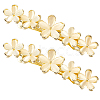 3Pcs Flower Alloy Cat Eye Hair Barrettes PHAR-BBC0001-01-1
