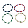 Electroplate Glass Beads Stretch Bracelet for Women BJEW-JB13170-1
