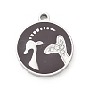 Twelve Constellations 304 Stainless Steel Enamel Pendants SA-CBAAE04-01P-04-1