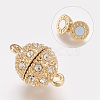 Alloy Rhinestone Magnetic Clasps with Loops X-RB-H116-3-G-1-2