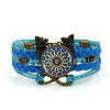 PU Leather Multi-strand Bracelet MAND-PW0001-40D-1