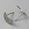 304 Stainless Steel Textured Geometry Stud Earring Findings with Hole STAS-WH0027-54K-3