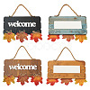 2Pcs 2 Color Wooden Doorplate Decorations AJEW-CF0001-10-1