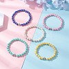 Acrylic Round with Cross Beads Stretch Bracelets BJEW-JB11941-1