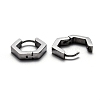 Tarnish Resistant 304 Stainless Steel Hexagon Huggie Hoop Earrings STAS-H156-03B-P-3