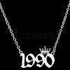 Crown Birth Year 201 Stainless Steel Pendant Necklaces for Women FS-WG4E8F2-51-1