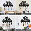 Wood & Iron Wall Mounted Hangers HJEW-WH0055-218-6