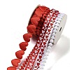 10 Yards 5 Styles Valentine's Day Polyester Ribbons OCOR-Q026-01-2