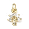 Brass Micro Pave Cubic Zirconia Tree Charms KK-K368-51G-1