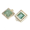 Natural Green Strawberry Quartz Faceted Square Charms G-I375-06G-07-2