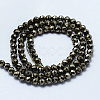 Natural Pyrite Beads Strands G-L031-4mm-03-2