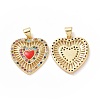 Brass Cubic Zirconia Pendants ZIRC-I062-28A-G-1