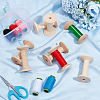 Wood Thread Bobbins TOOL-WH0155-140-5