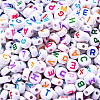 1 Bag 1200Pcs Opaque Acrylic Flat Round with Letter & Heart Beads DIY-YW0002-32-5