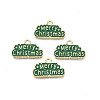 Rack Plating Alloy Enamel Pendants X-ENAM-N055-173B-1