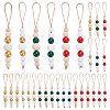 30Pcs 6 Colors Wooden Beaded Pendant Decorations HJEW-AB00737-1