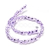 Handmade Evil Eye Lampwork Flat Round Bead Strands LAMP-L058-8mm-25-3