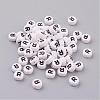 Acrylic Horizontal Hole Letter Beads X-PL37C9070-R-1
