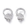 Brass Micro Pave Clear Cubic Zirconia Lobster Claw Clasps ZIRC-Q024-15P-2