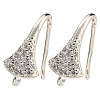 Brass Micro Pave Clear Cubic Zirconia Earring Hooks KK-R149-22S-1