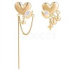 Clear Cubic Zirconia Heart with Moon & Star Asymmetrical Earrings JE968A-1