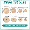 16Pcs 4 Styles 1-Hole Alloy Shank Buttons BUTT-HY0001-16MS-2