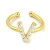 Rack Plating Brass Open Cuff Rings for Women RJEW-F162-01G-V-2