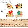 8Pcs 4 Styles Mother's Day Theme Alloy Enamel Pendants ENAM-FP0002-25-6