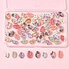 60Pcs 12 Styles Printed Natural Shell Beads BSHE-FS0001-08-6