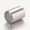 Textured 304 Stainless Steel Column Magnetic Clasps with Glue-in Ends STAS-I045-11G-3