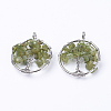 Natural Peridot Pendants G-E419-19P-1