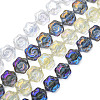 Electroplate Transparent Glass Beads Strands EGLA-N008-018-2