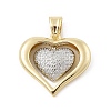 Brass Micro Pave Cubic Zirconia Pendants KK-U047-23G-02-1
