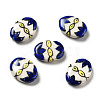 Handmade Printed Porcelain Beads PORC-F005-01F-1