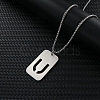 Rectangle with Hollow Out Letter 201 Stainless Steel Pendant Necklaces FS-WG34D20-24-1