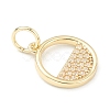 Brass Micro Pave Clear Cubic Zirconia Charms ZIRC-B010-33G-3