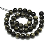 Natural Golden Sheen Obsidian Beads Strands X-G-S150-20-8mm-2