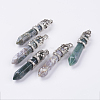 Natural Indian Agate Big Pointed Pendants G-G738-A-37-1